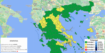 Ο νέος επιδημιολογικός χάρτης: Στο πράσινο η Καστοριά με σταθερή πορεία