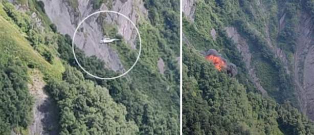 Συντριβή ελικοπτέρου με διασώστες στη Γεωργία (βίντεο)