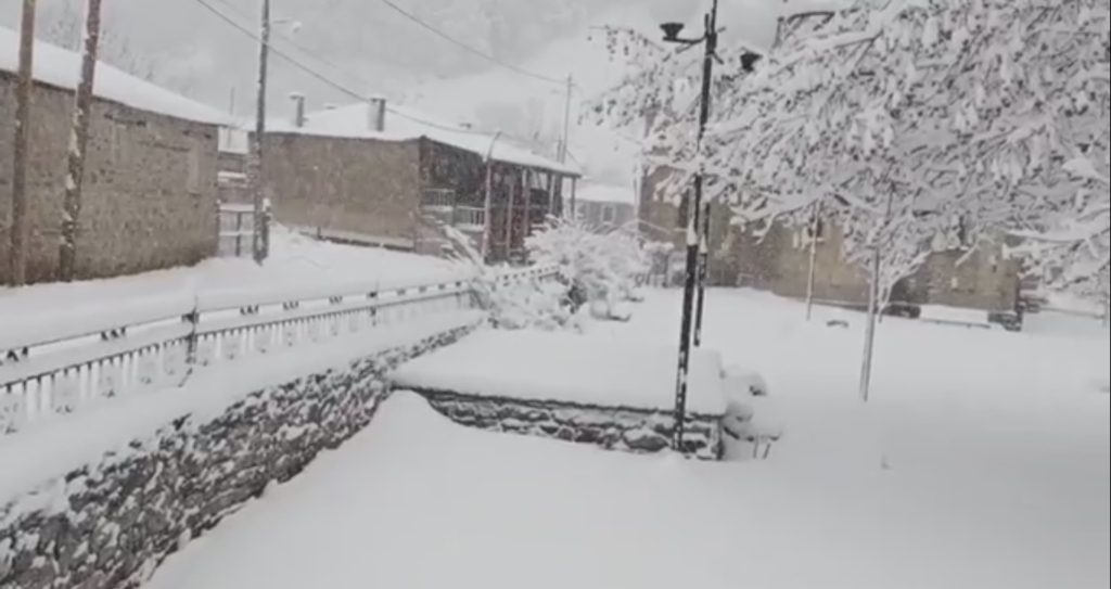 Ισχυρή χιονόπτωση στην Κοτύλη Καστοριάς