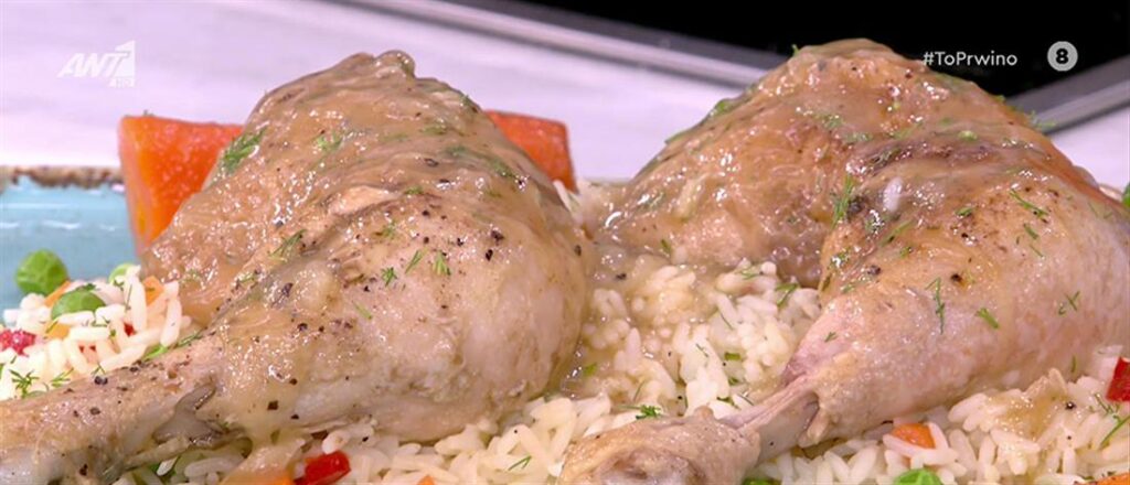 Κοτόπουλο λεμονάτο με ρύζι από την Αργυρώ Μπαρμπαρίγου