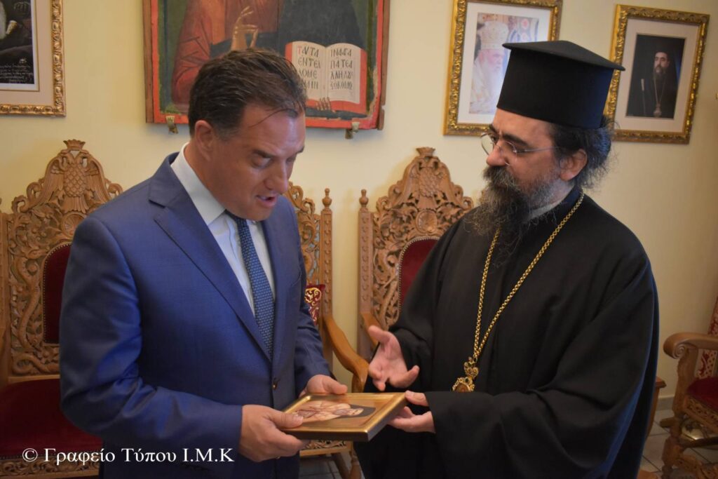 Ὁ πρ. Ὑπουργός κ. Ἄδωνις Γεωργιάδης στόν Μητροπολίτη Καστορίας