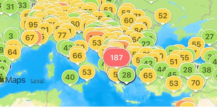Πρωτιά ρύπανσης αέρα σε ολόκληρη την Ευρώπη για τη Δυτική Μακεδονία