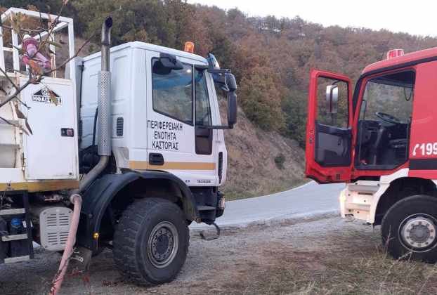 Στην Κλεισούρα η υδροφόρα της Π.Ε. Καστοριάς για την κατάσβεση της φωτιάς