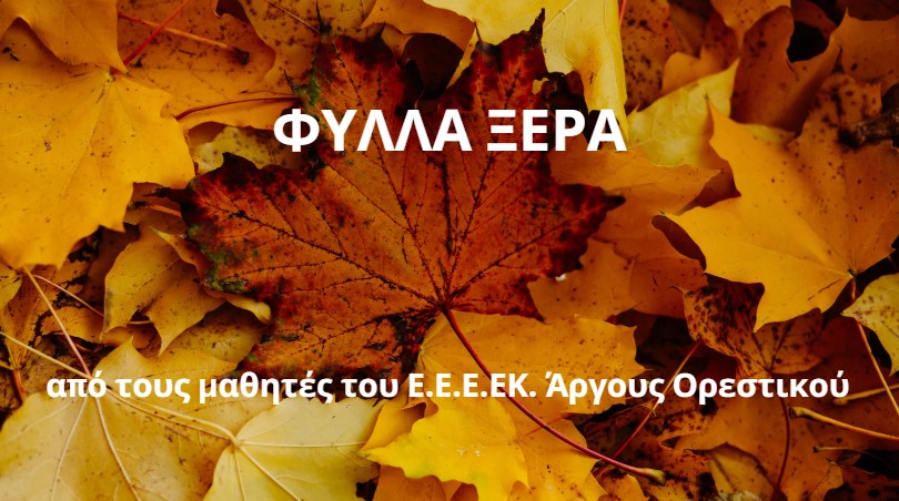 Ψηφίζουμε όλοι το τραγούδι του ΕΕΕΕΚ Άργους Ορεστικού “ΦΥΛΛΑ ΞΕΡΑ” στον διαγωνισμό “Κάν’ το να ακουστεί”