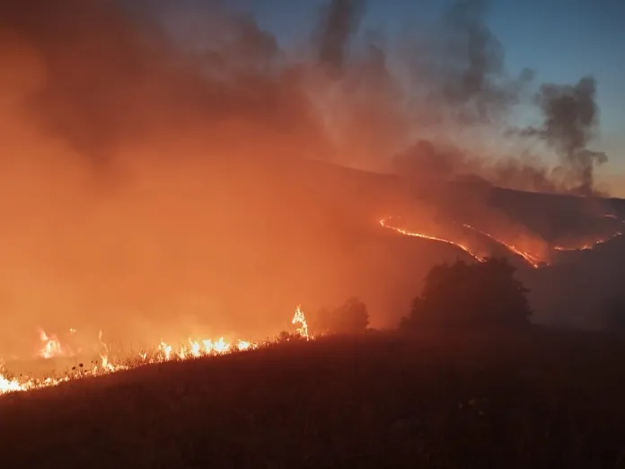 Μεγάλη φωτιά κοντά στο τελωνείο Κρυσταλλοπηγής στην Αλβανική πλευρά