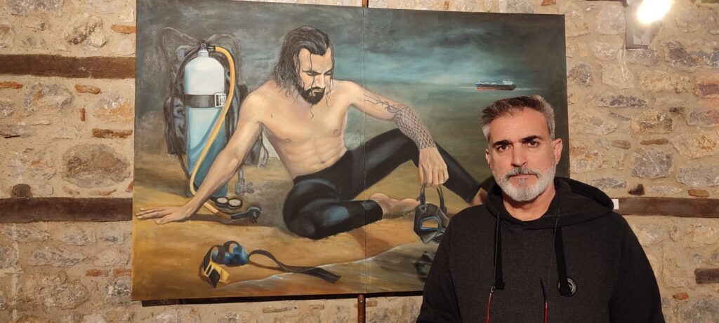 Παντελής Μπίμπης: ” Η αέναη εξέλιξη του ανθρώπου και της τεχνολογίας με ώθησε να εκφράσω ζωγραφικά τις ανησυχίες, τα ερωτήματα και τους προβληματισμούς μου”