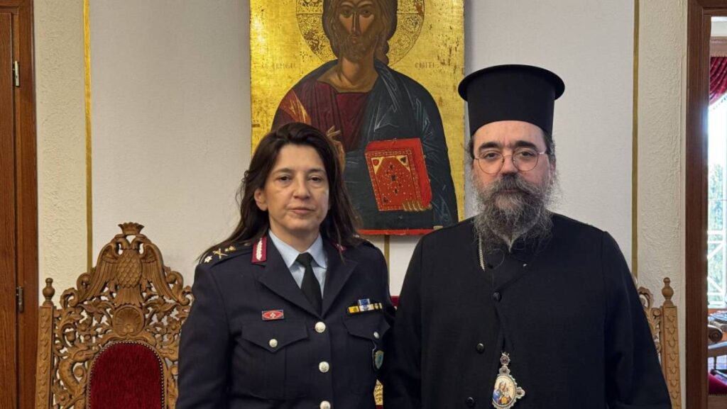 Ἐπίσκεψη τῆς νέας Ἀστυνομικῆς Διευθύντριας Καστοριᾶς στὸν Σεβ. Μητροπολίτη κ. Καλλίνικο